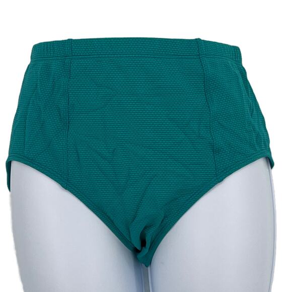 Textured High Waist Bikini Bottom Swimsuit in Teal Size Small - Picture 1 of 4